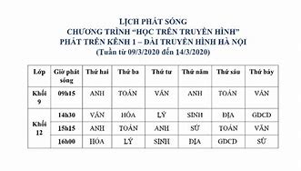 Lịch Học Của Các Tỉnh Thành